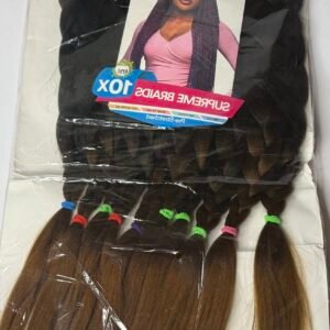 The Supreme Braid 10X, a high‑volume synthetic braiding hair designed for creating long‑lasting, stylish protective hairstyles.