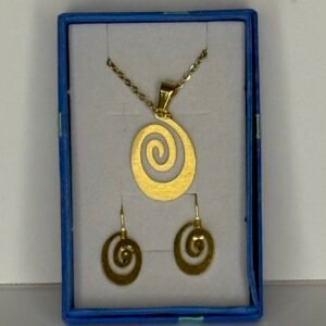 Golden spiral earring set