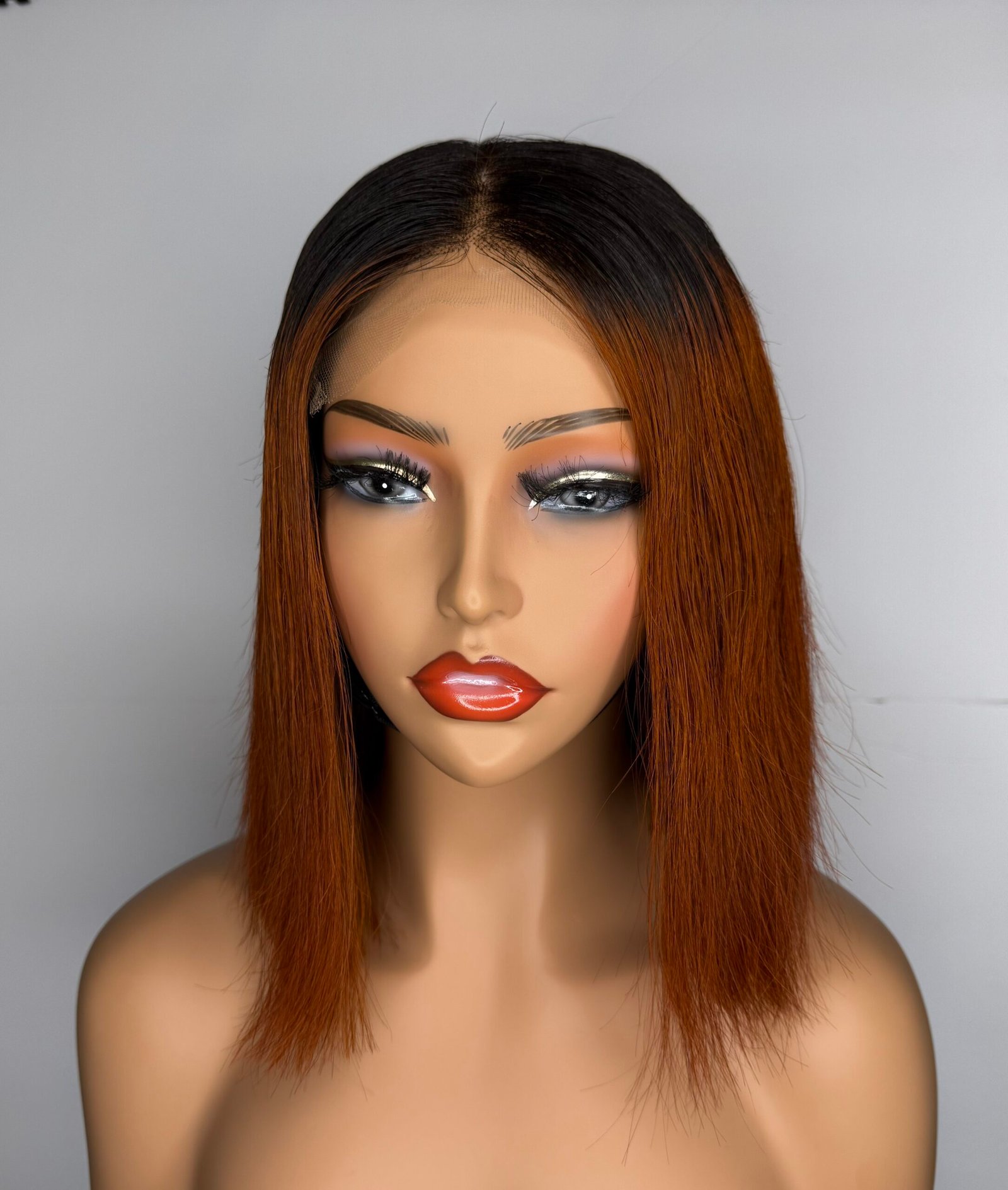 5 by 5 10” straight bob HD lace 1B/350 wig