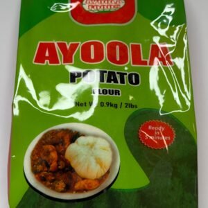 Ayoola Potato Flour is a high-quality flour made from 100% pure Irish potatoes, carefully dried and finely milled to create a smooth, versatile cooking ingredient.