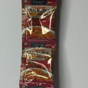 Sankofa Jollof Rice brings the bold, authentic taste of West Africa straight to your kitchen with a perfectly balanced blend of spices, tomatoes, peppers, and aromatic herbs.