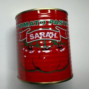 Sarah Tomato Paste is a rich, thick, and concentrated tomato product made from fresh, ripe tomatoes that are carefully processed to remove excess water and create a smooth paste.