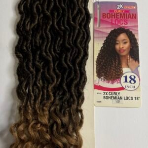 Curly Bohemian locs crochet 18" in 1B/27 are a stylish and versatile protective hairstyle that blends faux locs with soft, curly strands for a relaxed, boho-inspired look.