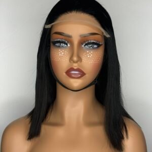 Complete your look with this black 10-inch 5x5 T-part lace wig, designed for a sleek, natural appearance. The classic black color offers a bold, timeless finish that complements all skin tones, while the 5x5 T-part lace creates a realistic scalp effect for a seamless blend. The 10-inch length provides a chic, lightweight style that's easy to wear and maintain. Crafted from premium-quality hair, this wig is soft, silky, and perfect for everyday confidence.